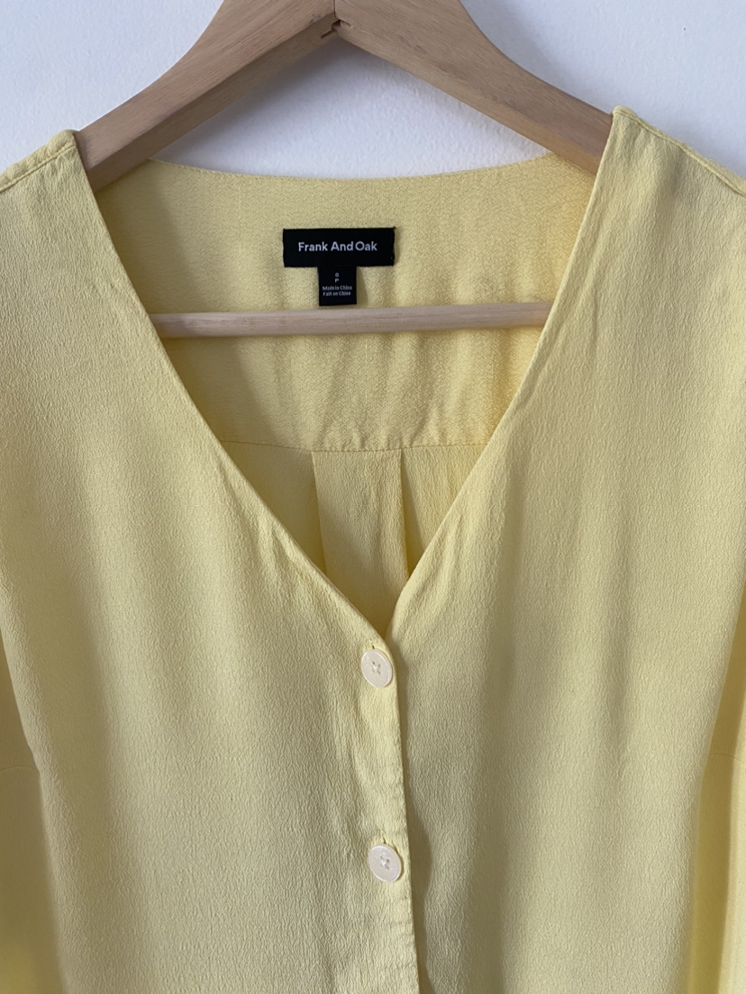 Frank and Oak Yellow Blouse | Size Small - photo 3