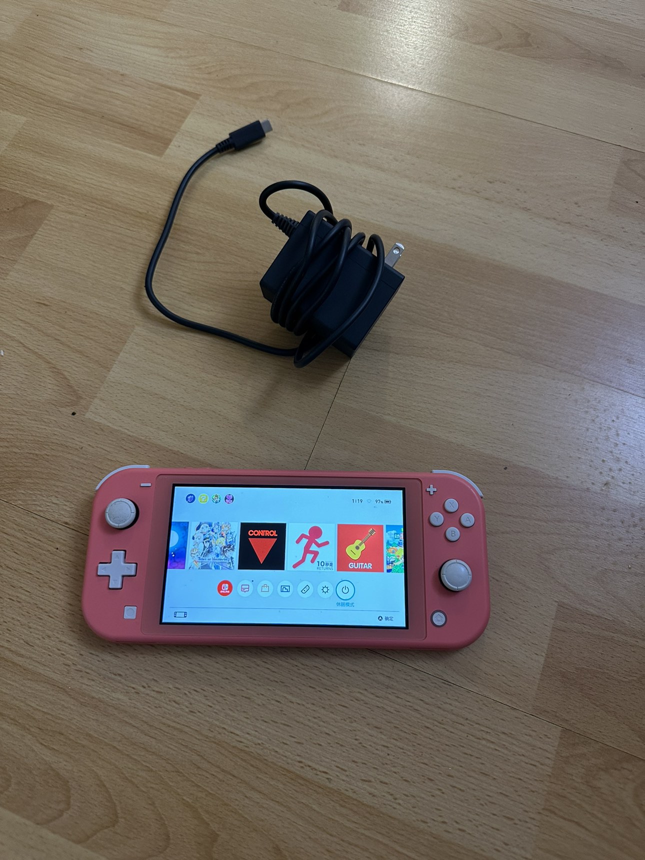 Nintendo switch lite with charger