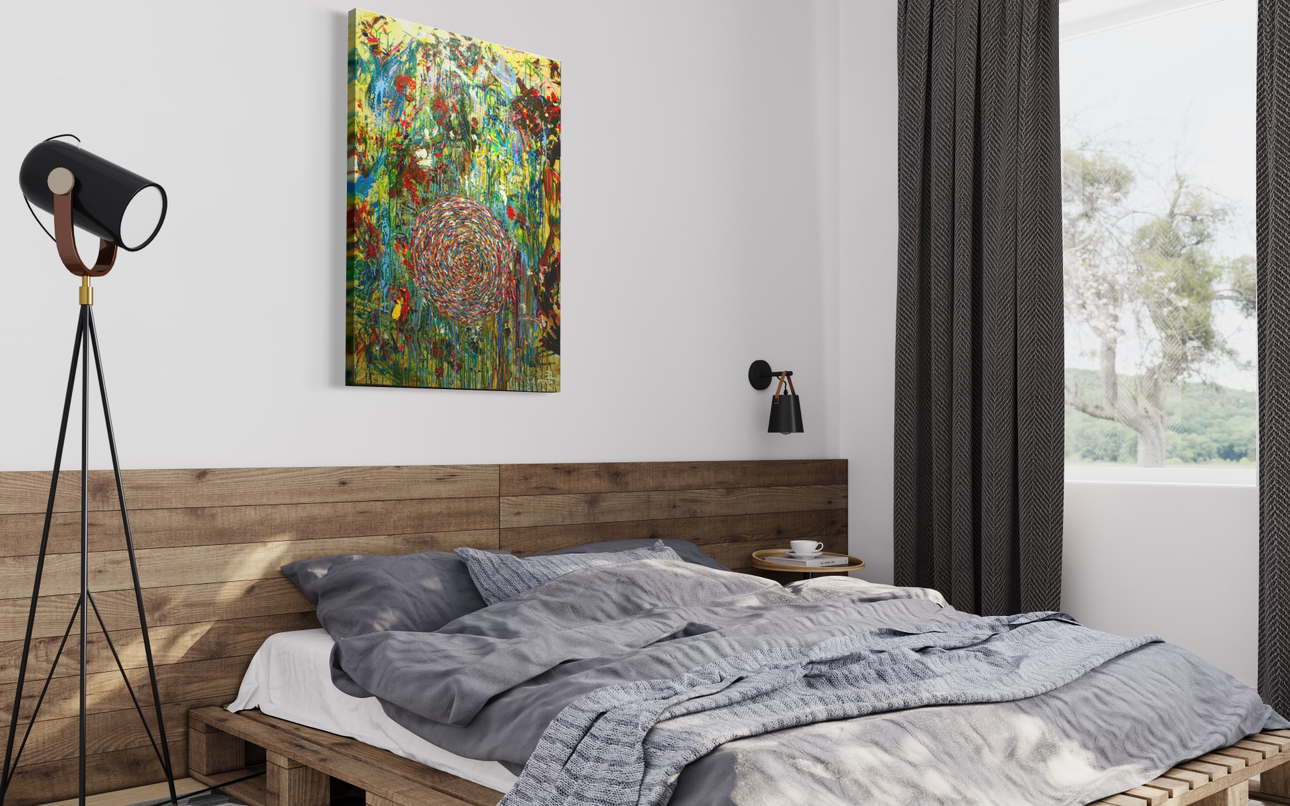 "Filled" acrylic abstract painting Size 36"x48" image indicator(5)