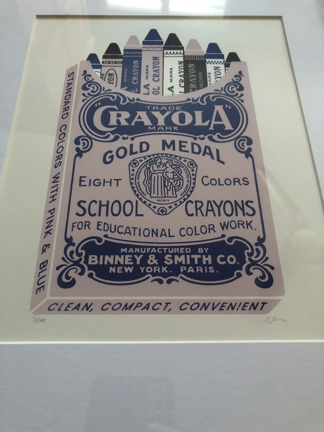 Vintage style crayon screen print artwork image indicator(5)