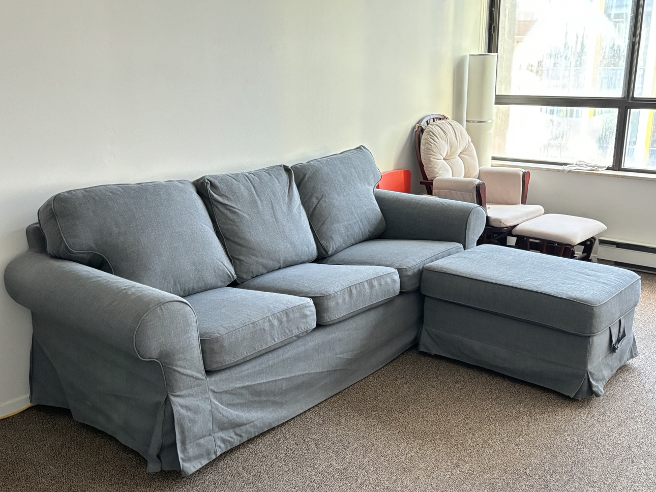 Ektorp 3-seats sofa and footstool with storage - photo 2