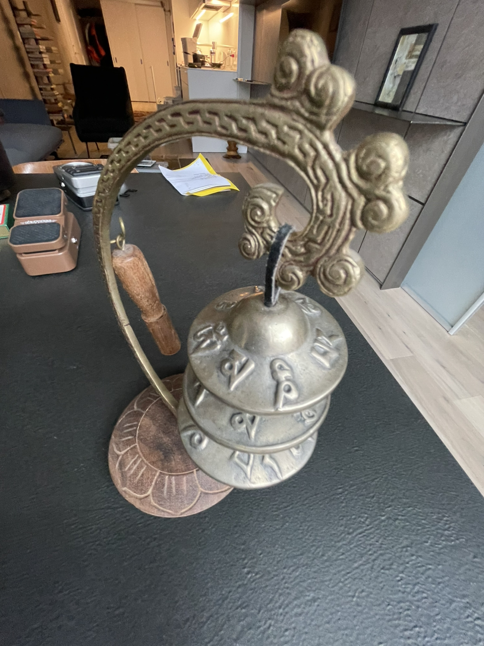 Brass Meditation Chimes on Stand With Striker