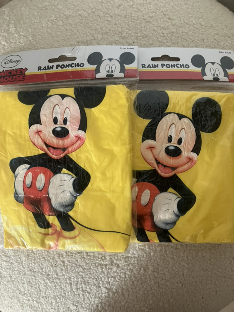 2 x Mickey Mouse Adult size rain ponchos-NEW IN PACKAGE thumbnail