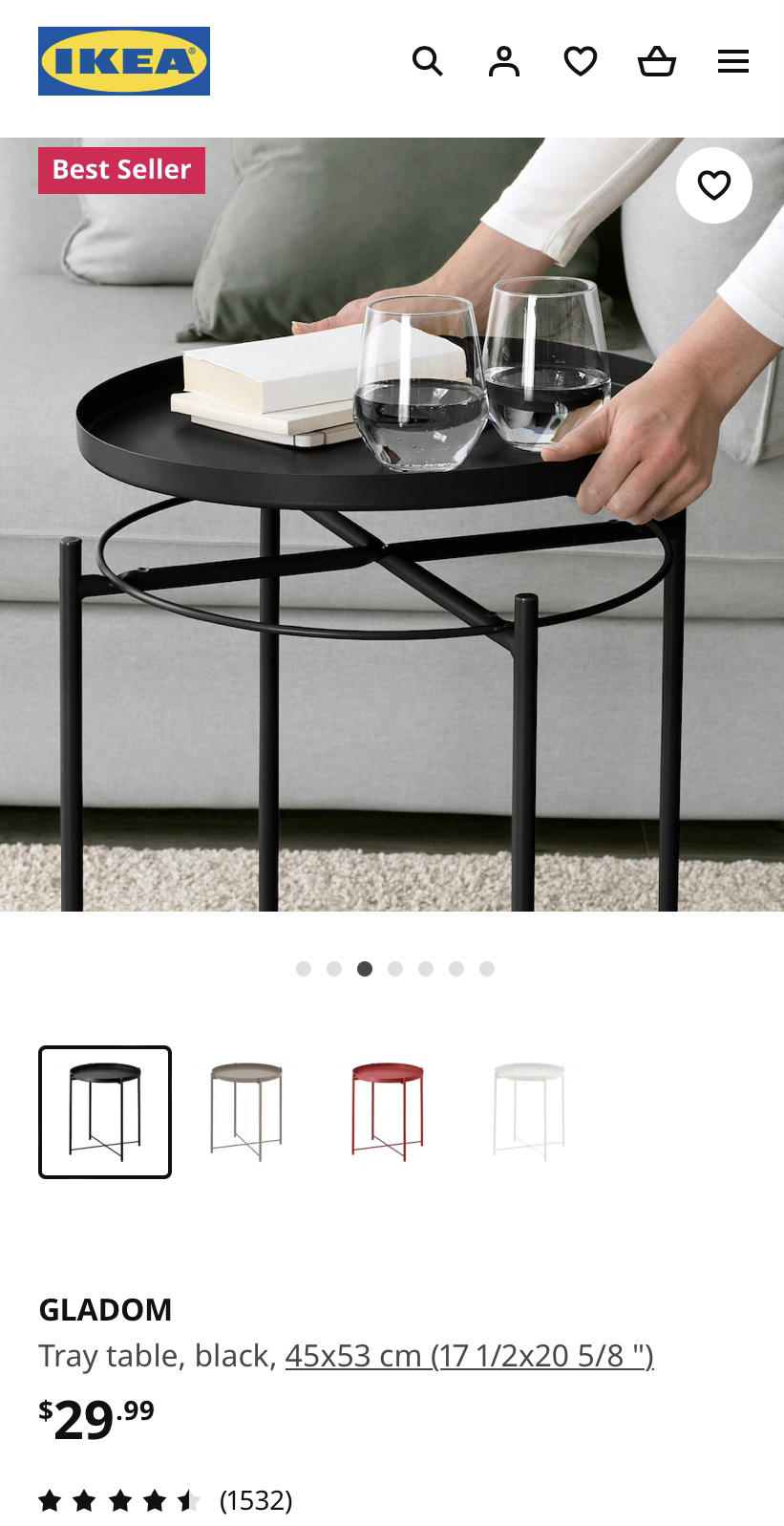 IKEA GLADOM table black