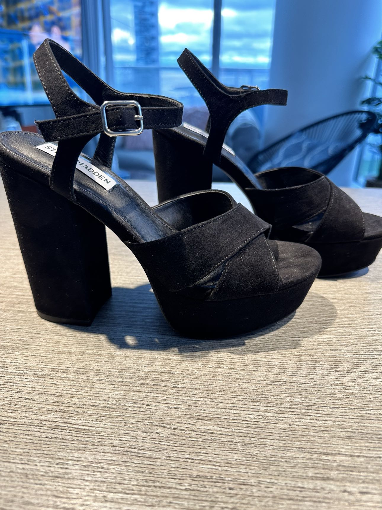 Steve Madden Black Platform Heels - Size 7