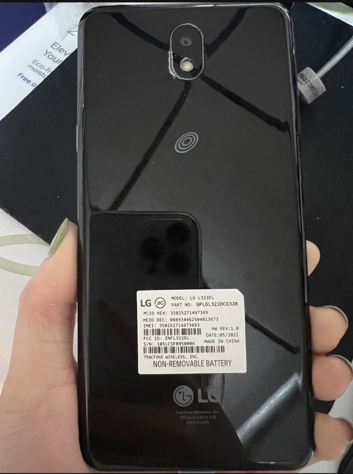 LG Smartphone with charger