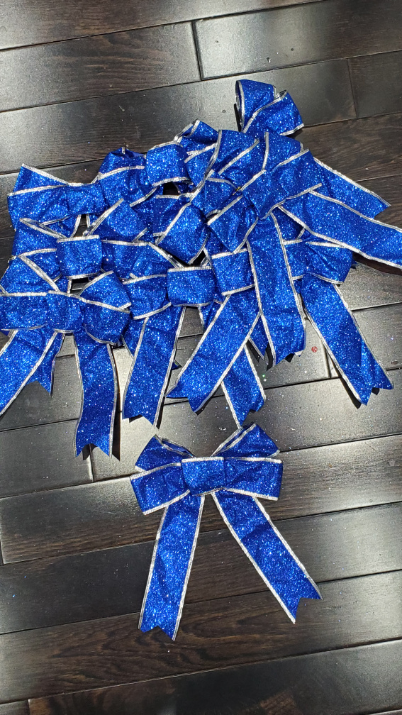 Blue glitter bows, bow thumbnail