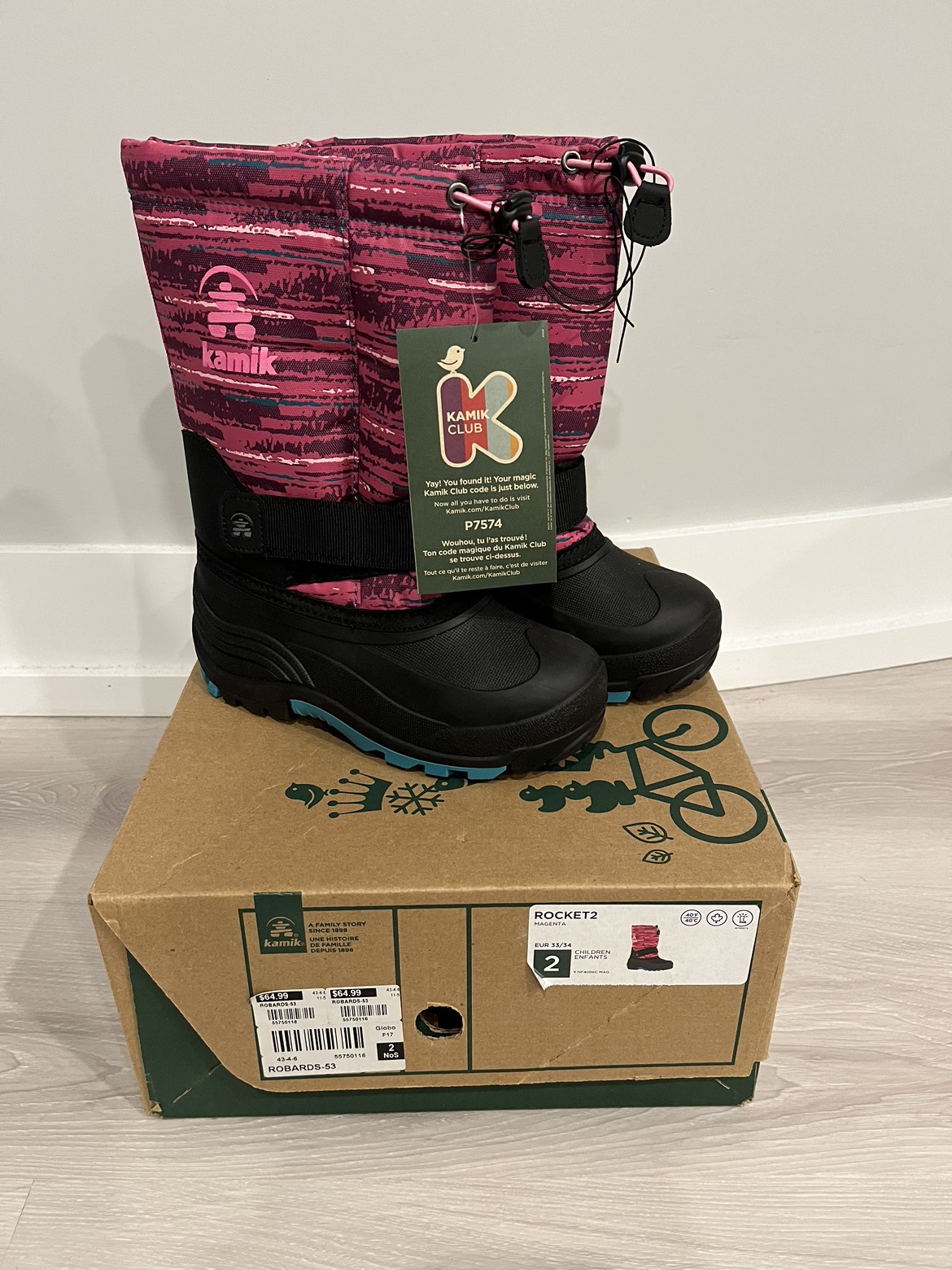 Brand new Kamik Winter boots kids size 2 thumbnail