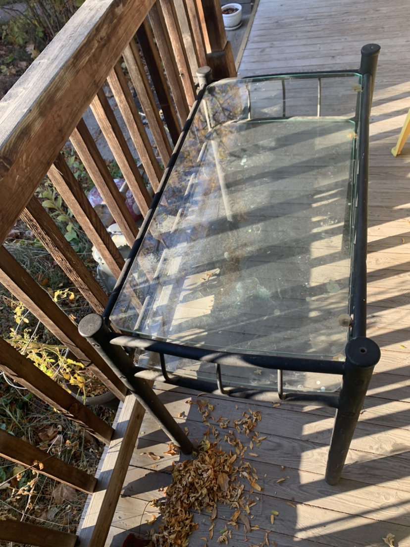 Black metal/glass console table - photo 5