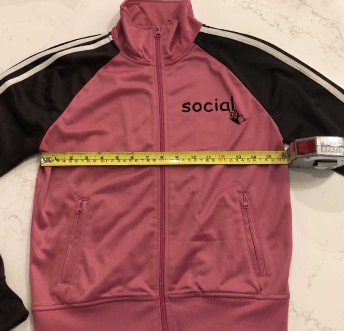 “Social Butterfly” pink & brown 90s zip up top (Bluenotes) image indicator(3)