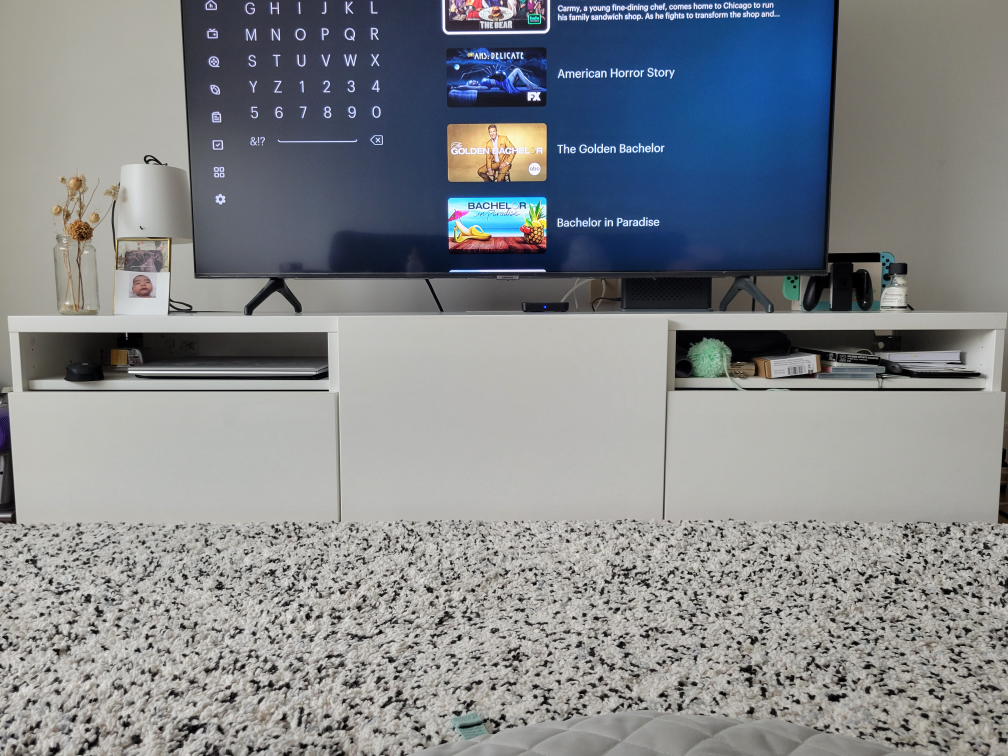 Selling IKEA BESTA tv table in white.