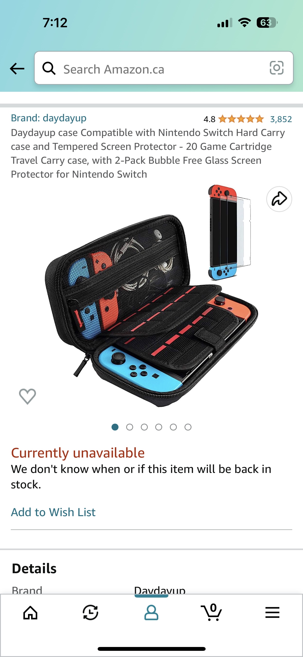 Nintendo Switch case (Scarborough-Cash only)