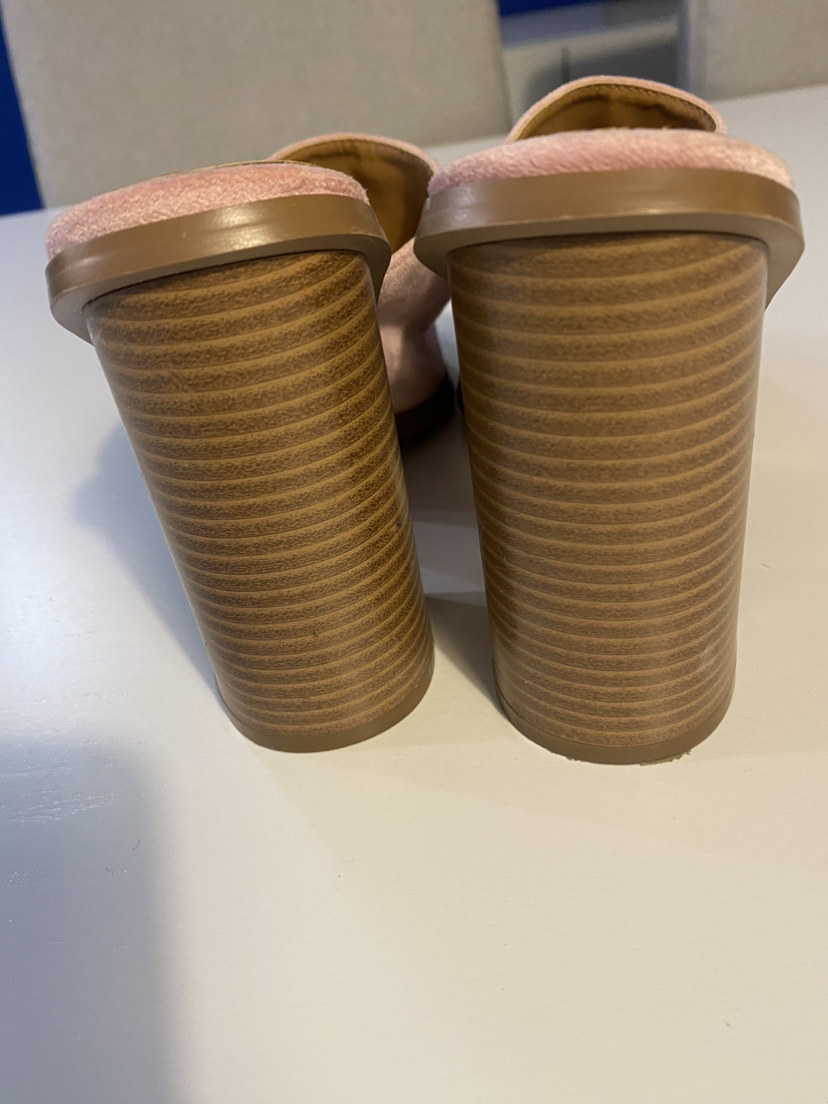 Forever 21 Pink Suede Peep Toe Mules - photo 3