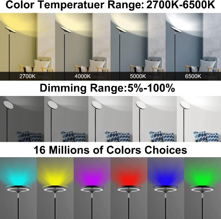 NEW Double-Sided LED Floor Lamp with Remote image indicator(7)