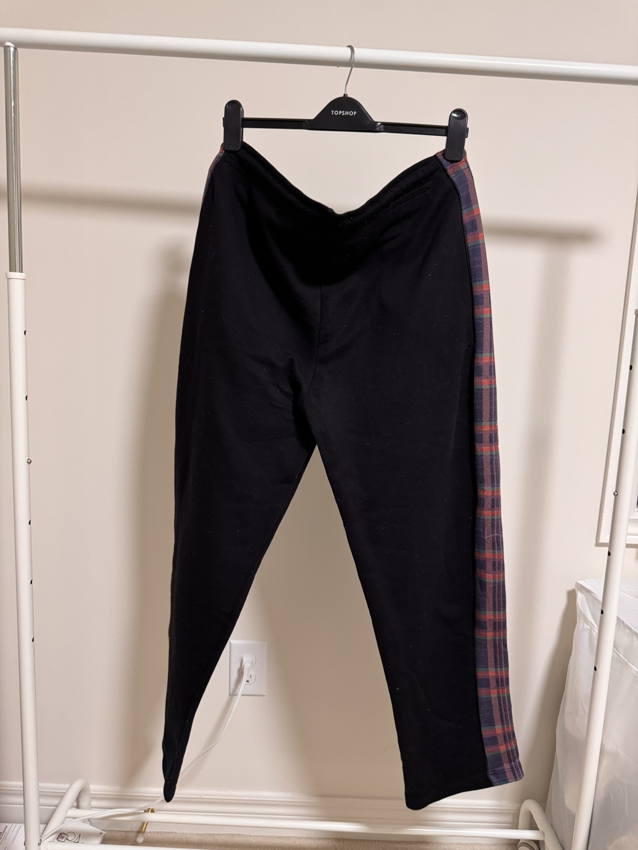 TOPMAN Side Stripe Plaid Sweatpants - photo 2