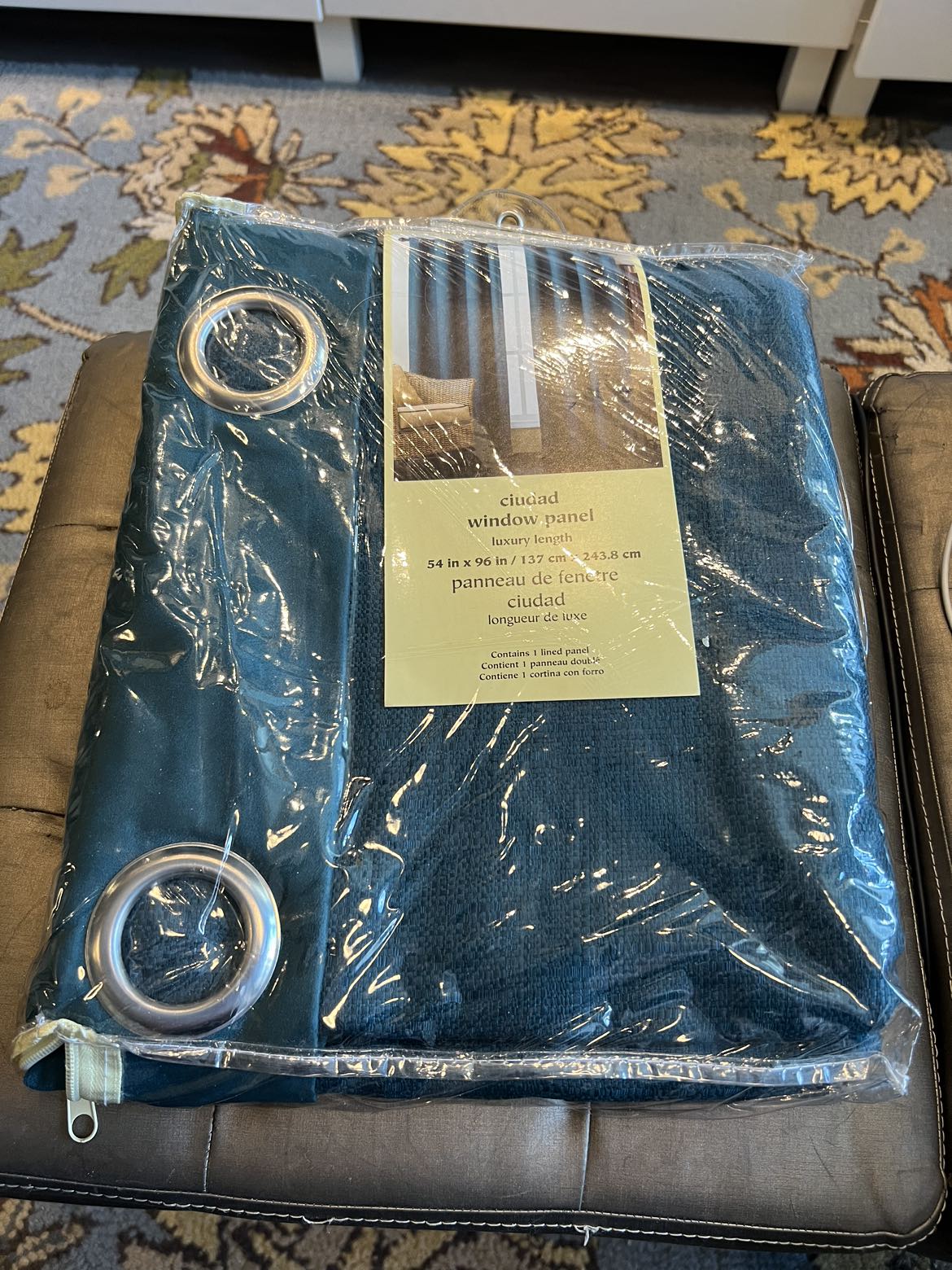 🎉 Teal Luxury Length Lined Curtain Panel thumbnail