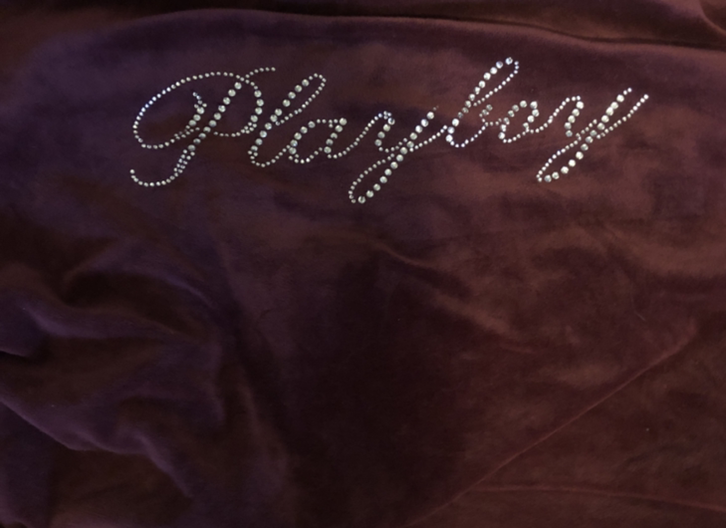 velour playboy rhinestone hoodie thumbnail