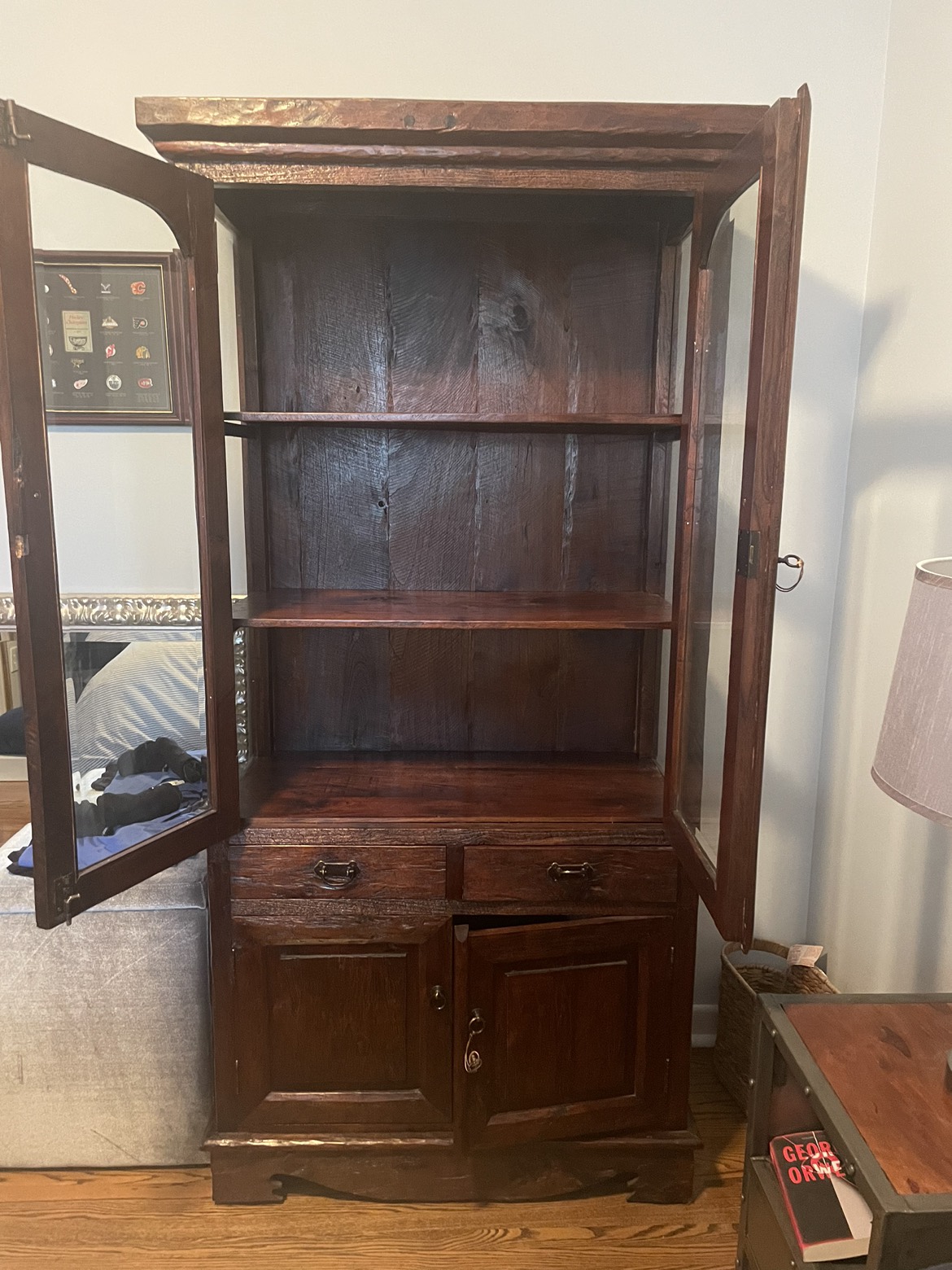 Wood display hutch