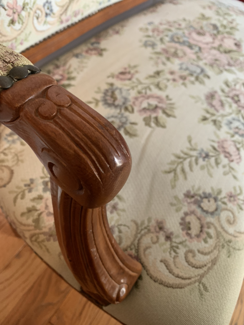 Victorian settee solid wood chair image indicator(4)
