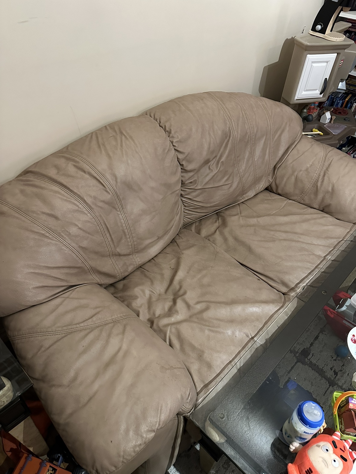 Genuine leather loveseat #SellingSpree