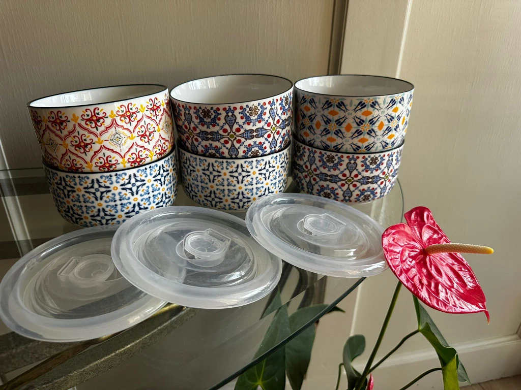 Bowls 6 pieces + 3 covers for free