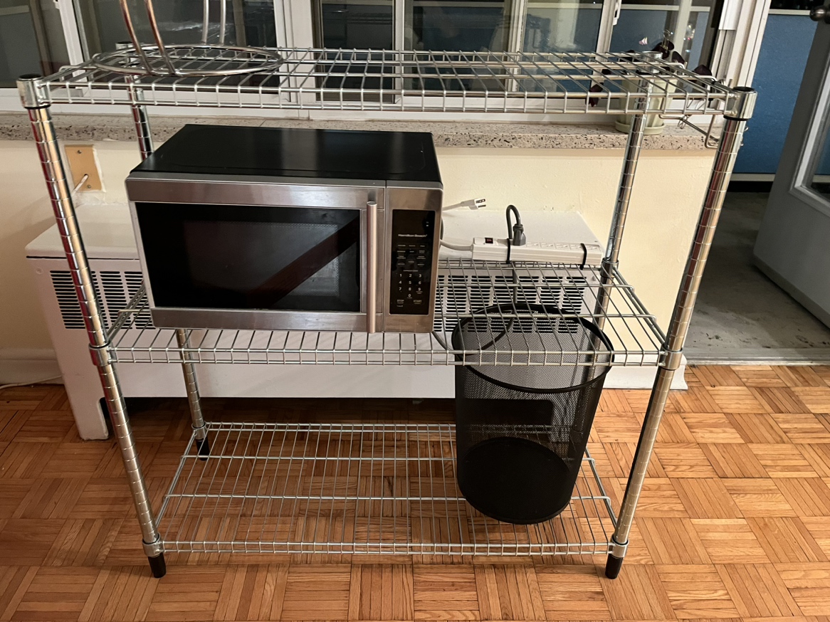Microwave with rack + other things included thumbnail