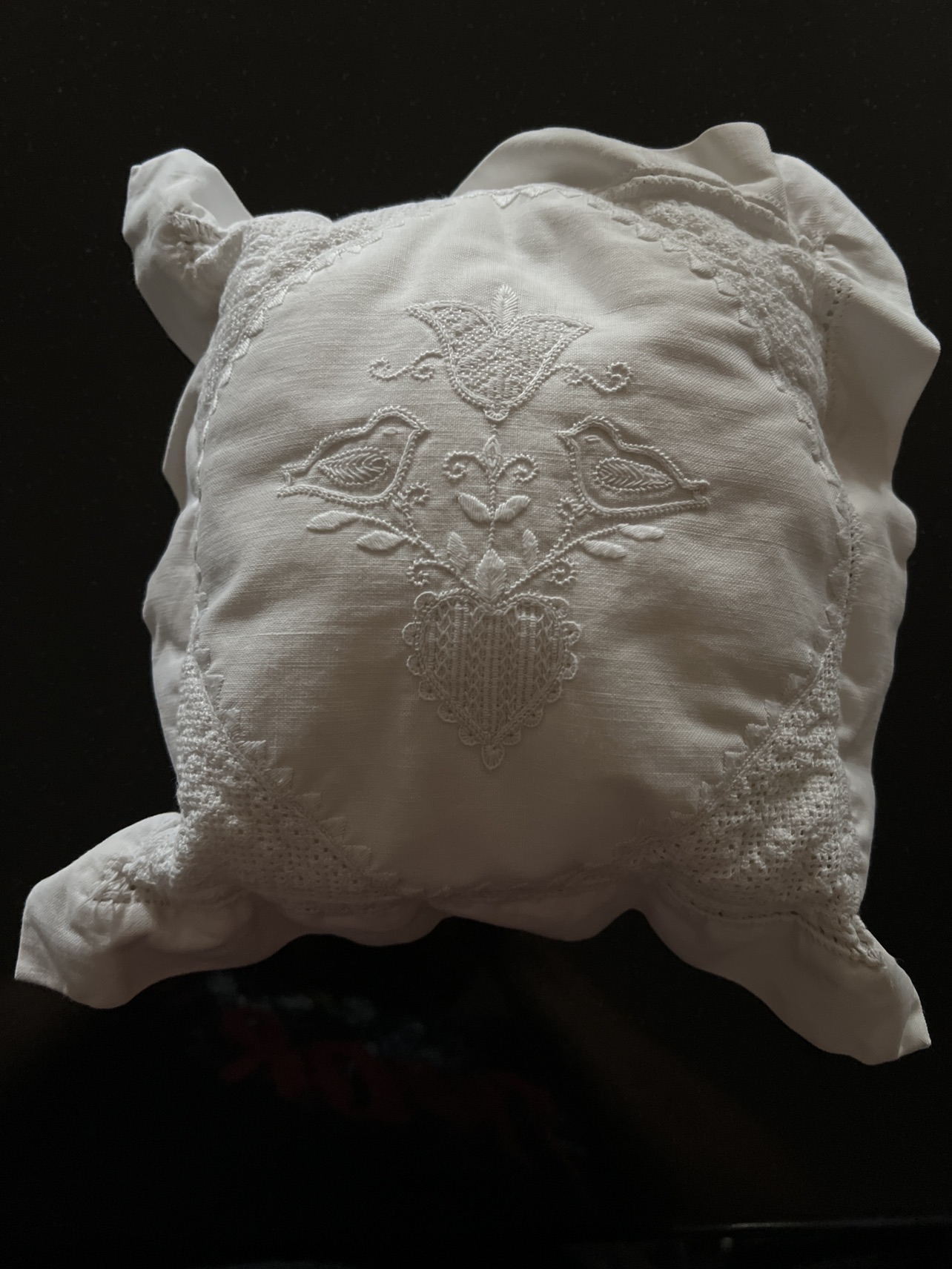 Small pillow with hand embroidery #freecycle thumbnail