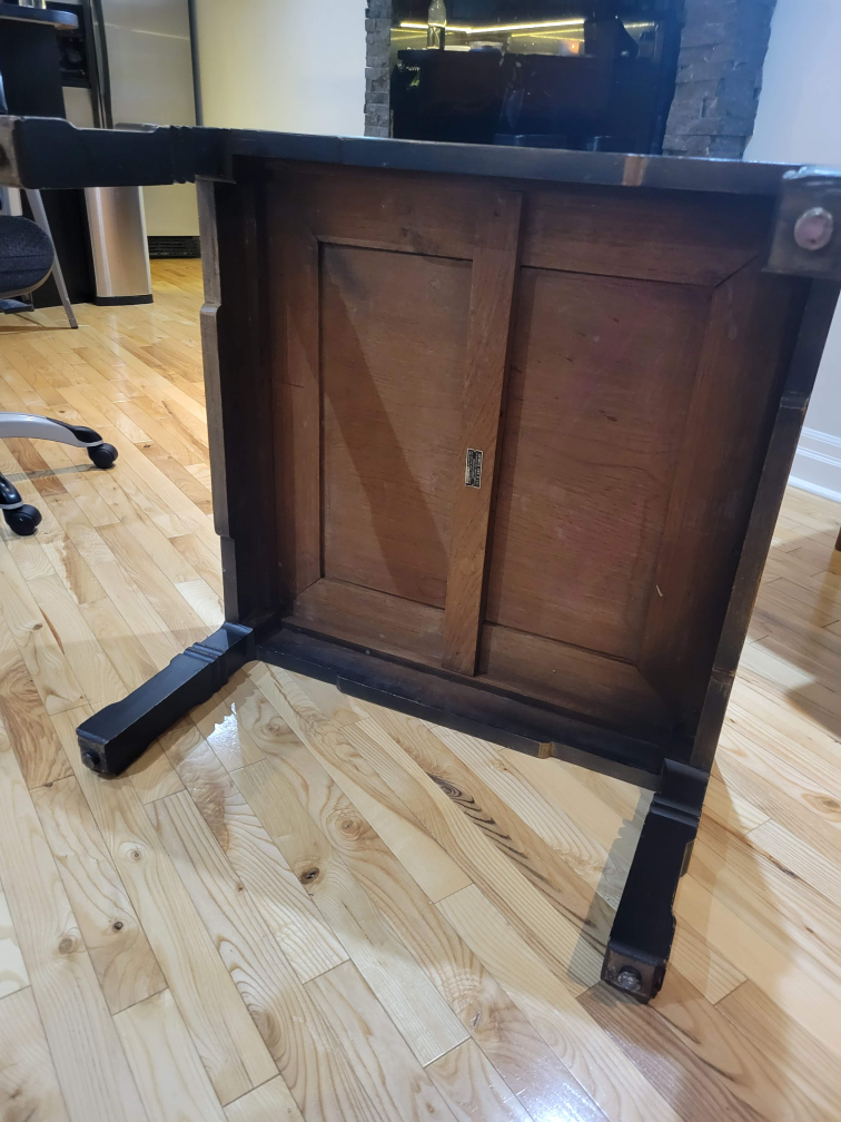 solid wood antique coffee table with 4 stools image indicator(5)