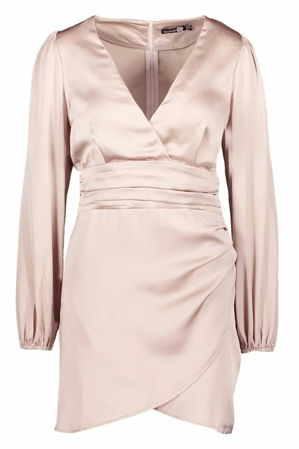 Long Sleeve Satin Mini Dress - photo 2