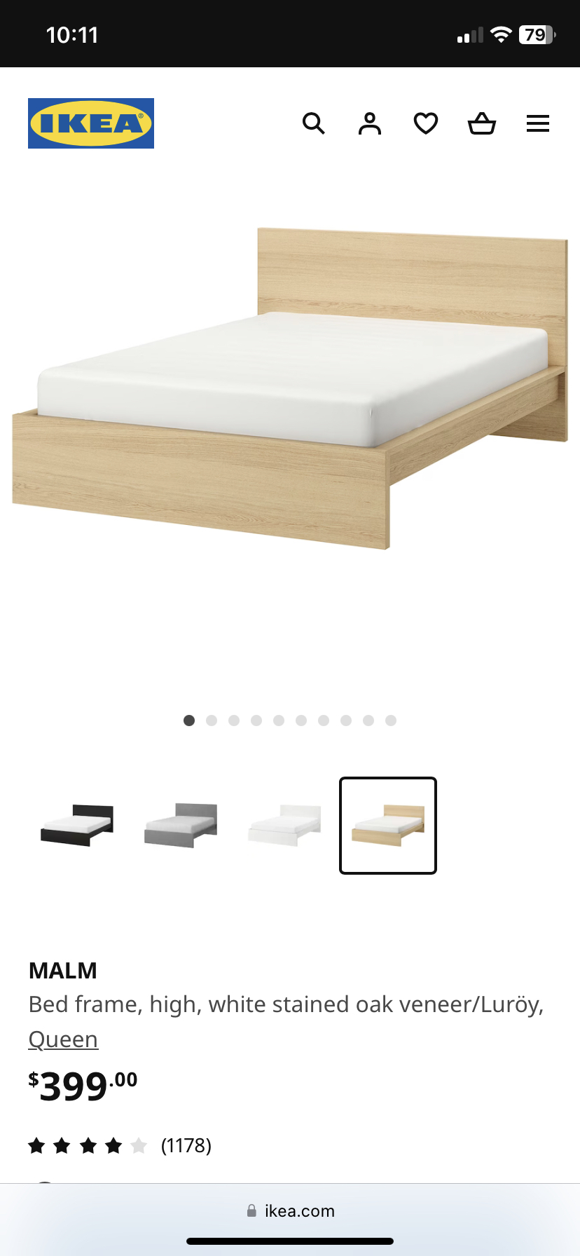 Malm Queen size bed frame
