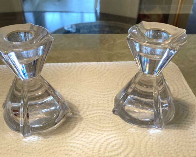 ✨Cut glass candle holder pair. image indicator(2)