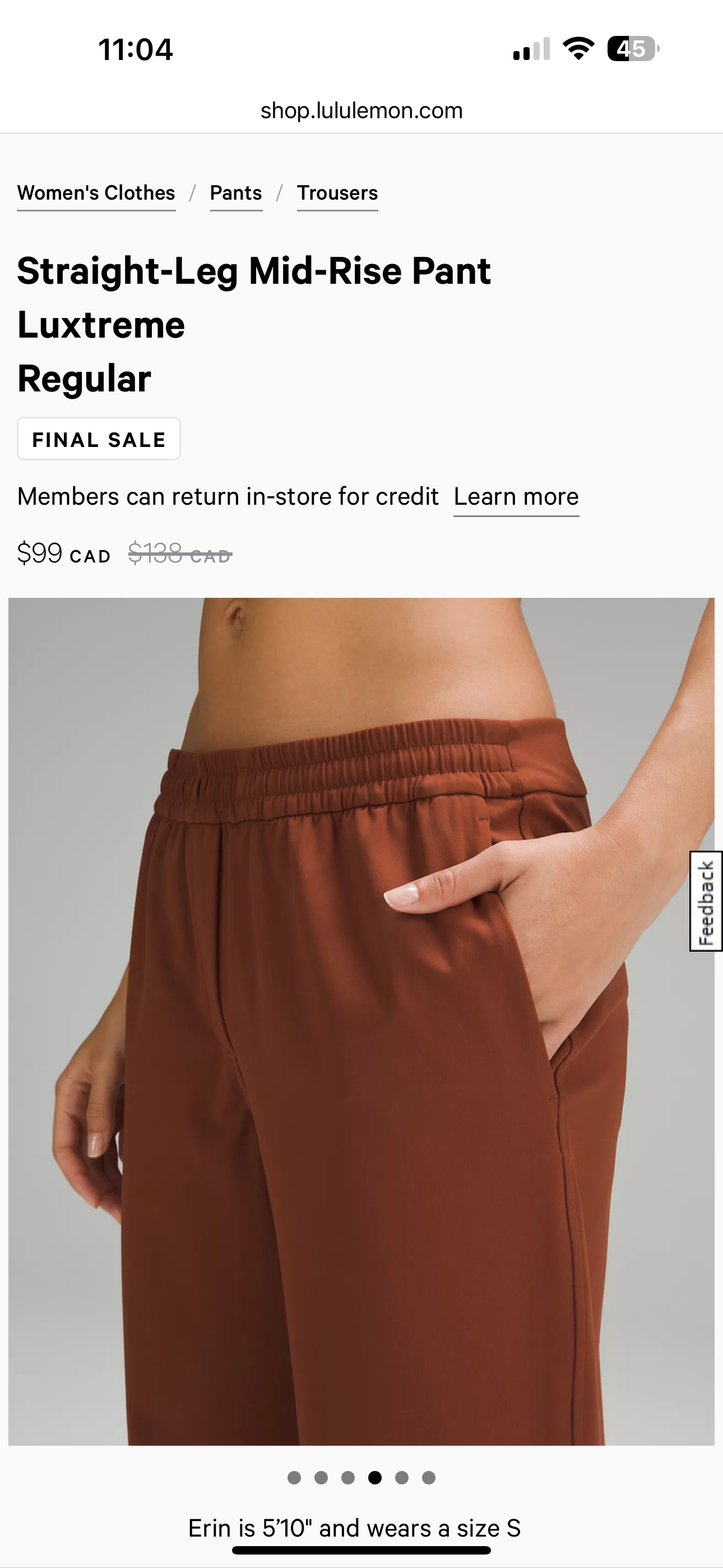 Brand New Lululemon Straight Luxtreme Pants image indicator(7)