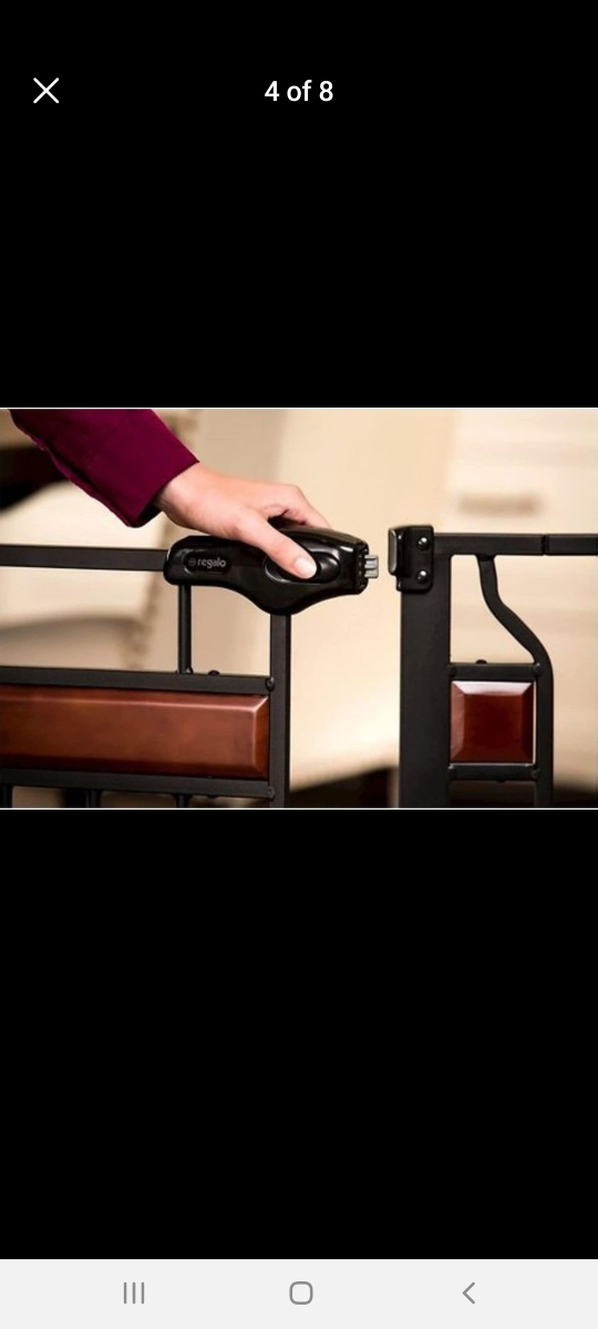 NEW Regalo Home Accents Metal Walk-Through Safety Gate, Black image indicator(2)