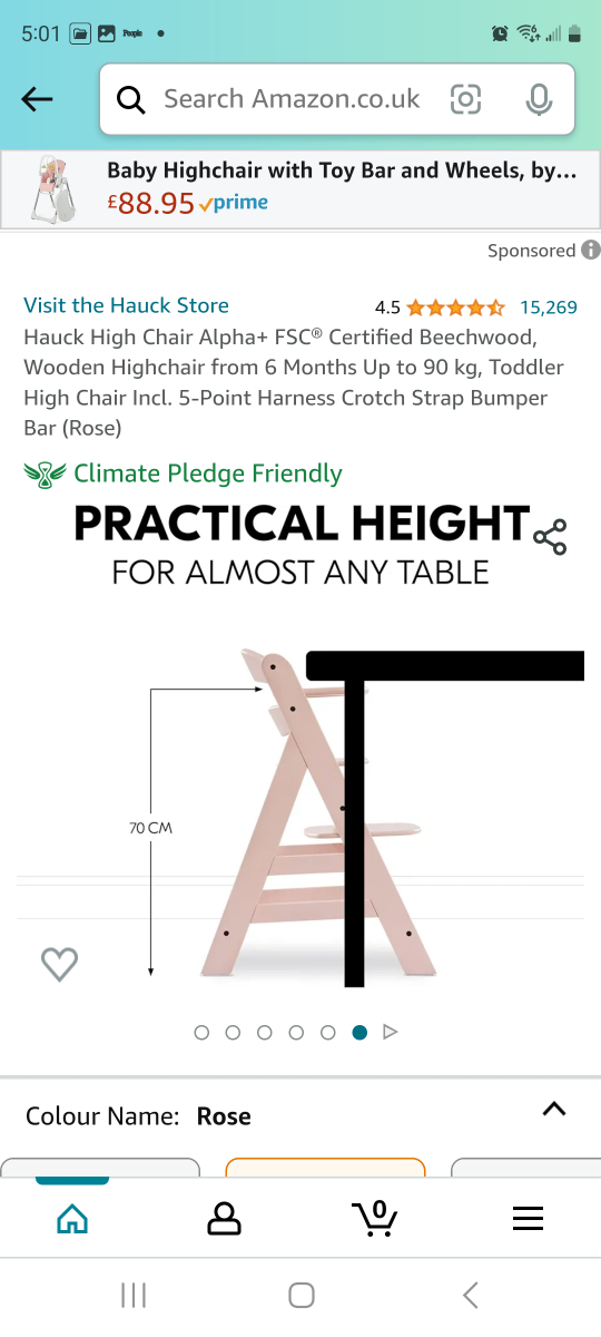 Used Hauck grow along high chair with new cushions - photo 4