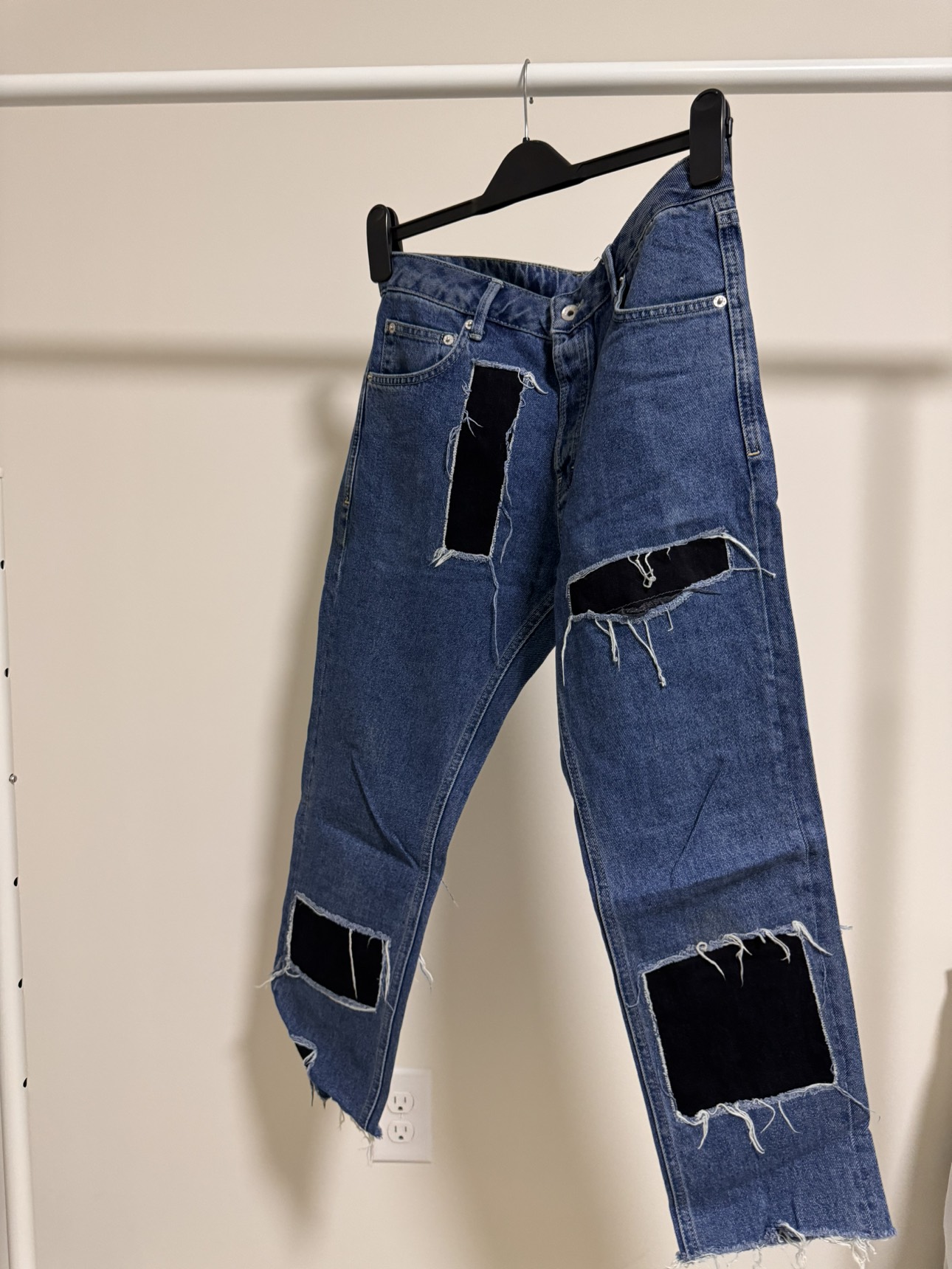 Topman Cropped Patch Jeans