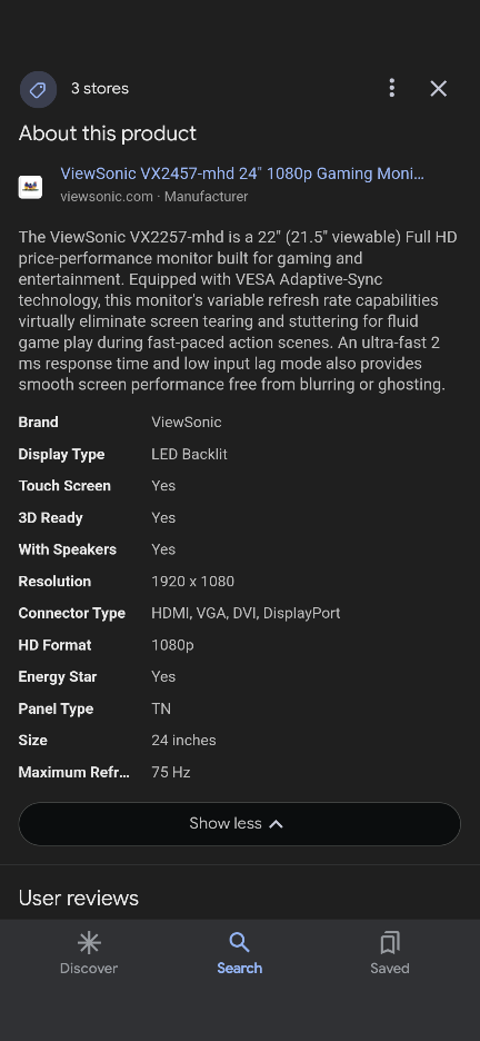 Viewsonic 24" monitors x 2 + 40cm monitor holder image indicator(7)