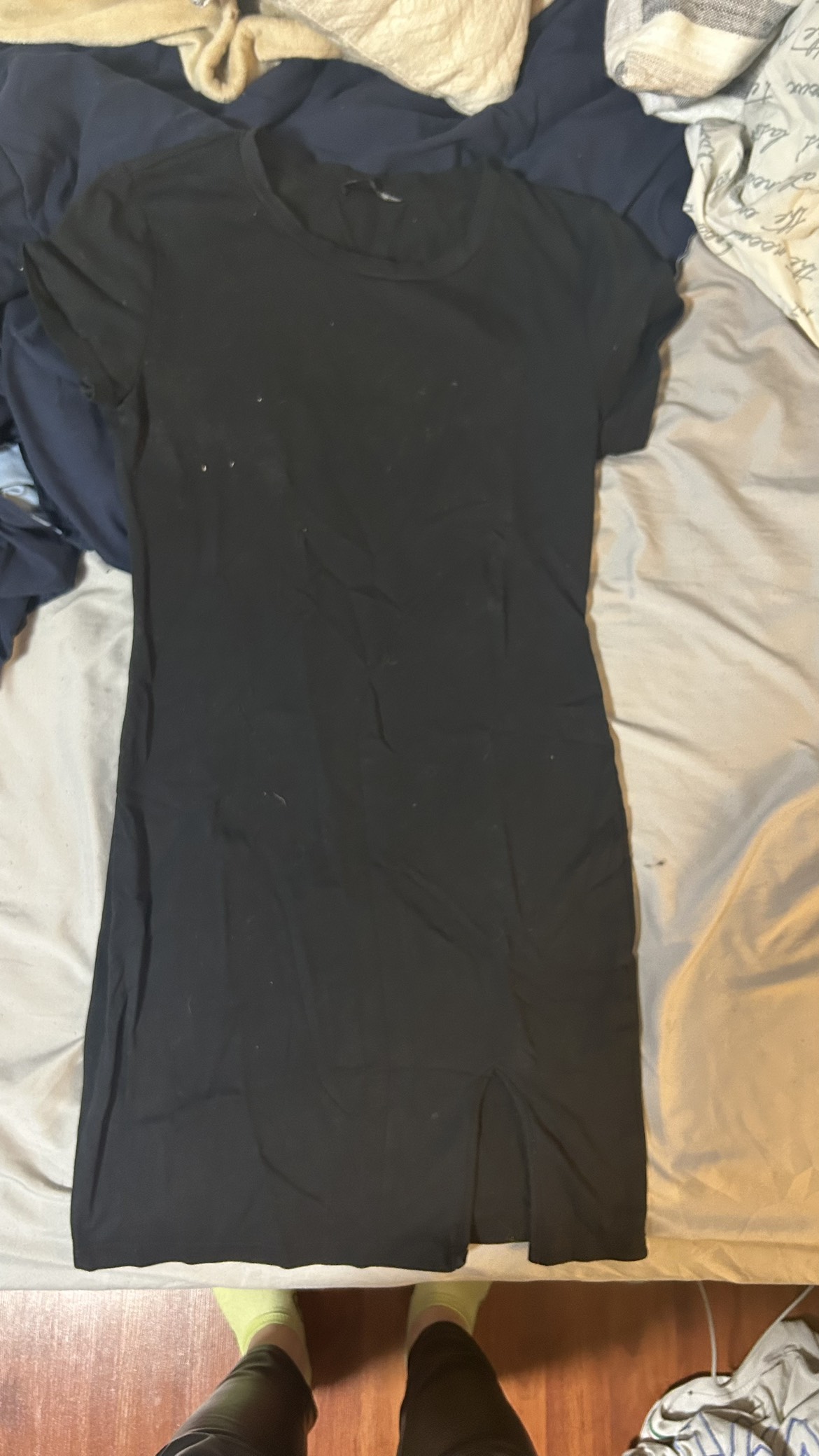 SHEIN Black Dress + Super Crop Sweater Dup thumbnail