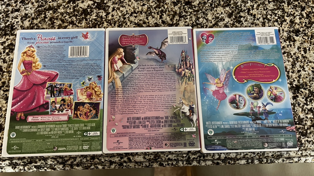 3 Barbie DVDs image indicator(2)