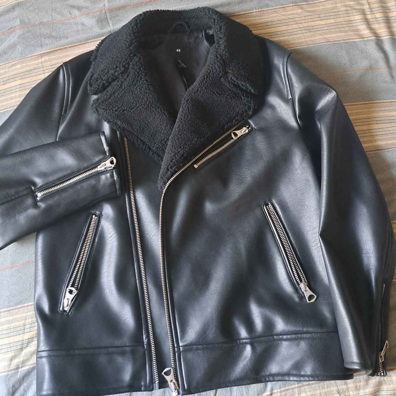 Rarely Worn H&M Faux Leather Biker's Jacket Men's Large