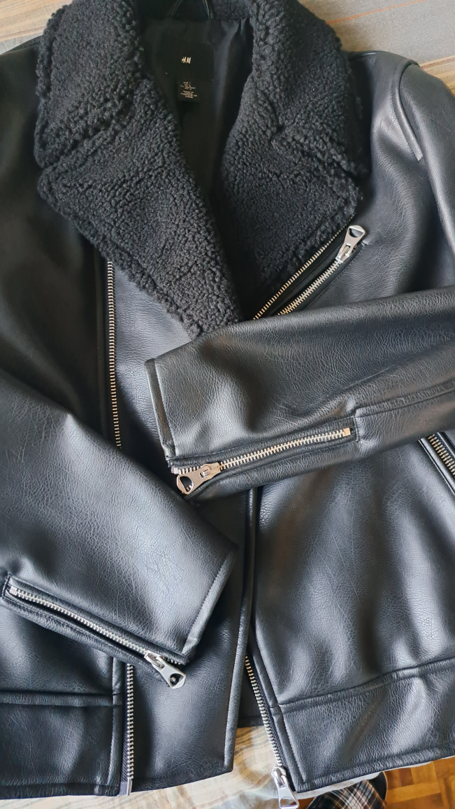 Rarely Worn H&M Faux Leather Biker's Jacket Men's Large - photo 4