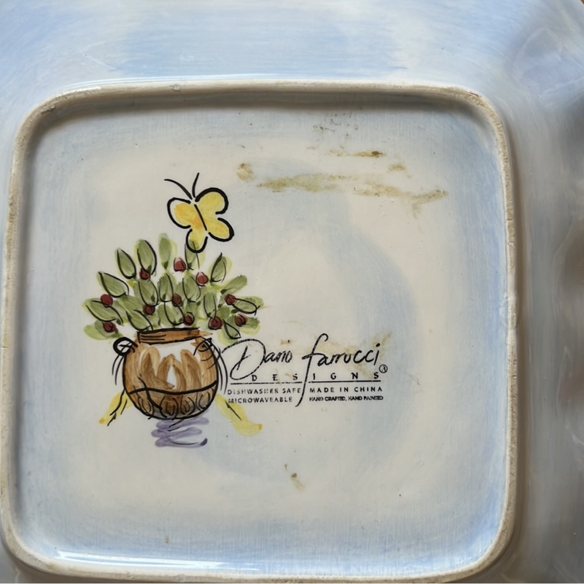 Dario Farrucci hand painted square plate & mug image indicator(7)
