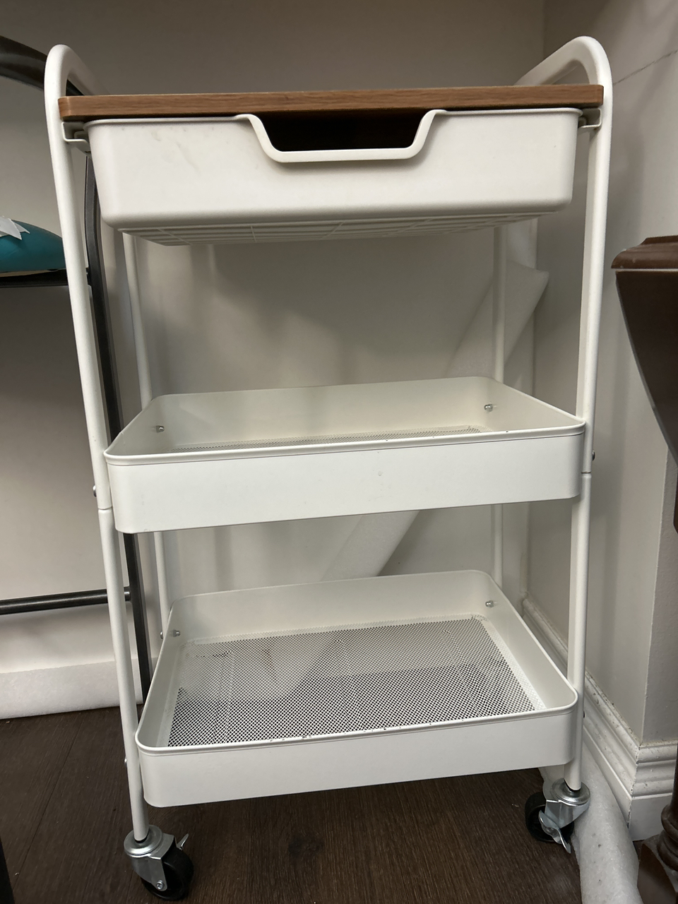 small kitchen tray white with wheels thumbnail