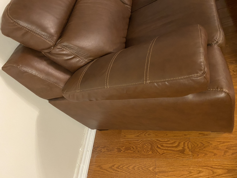 Genuine Brown Leather L-shaped sofa image indicator(2)