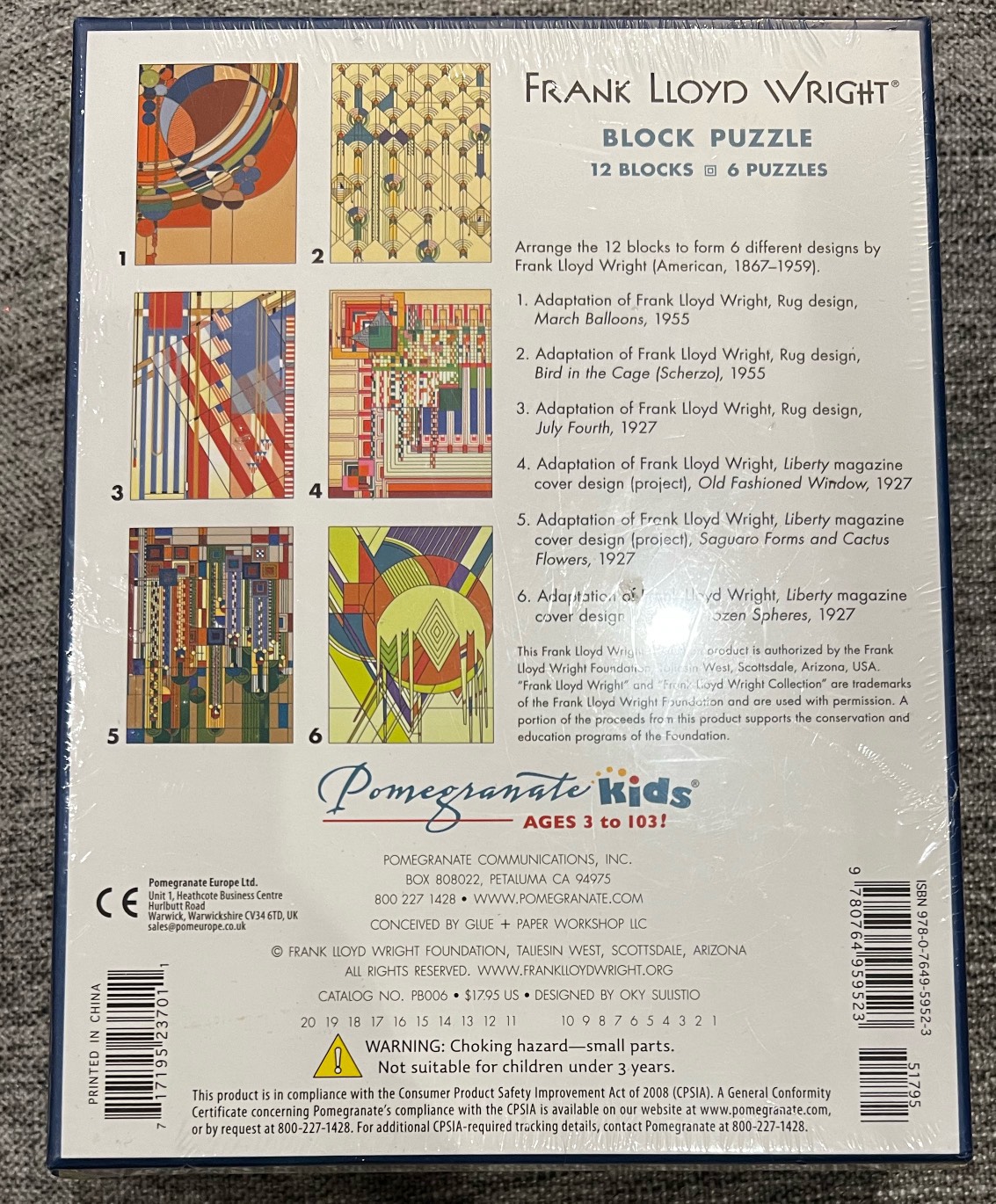 New in box Frank Lloyd Wright Designs puzzle - photo 2