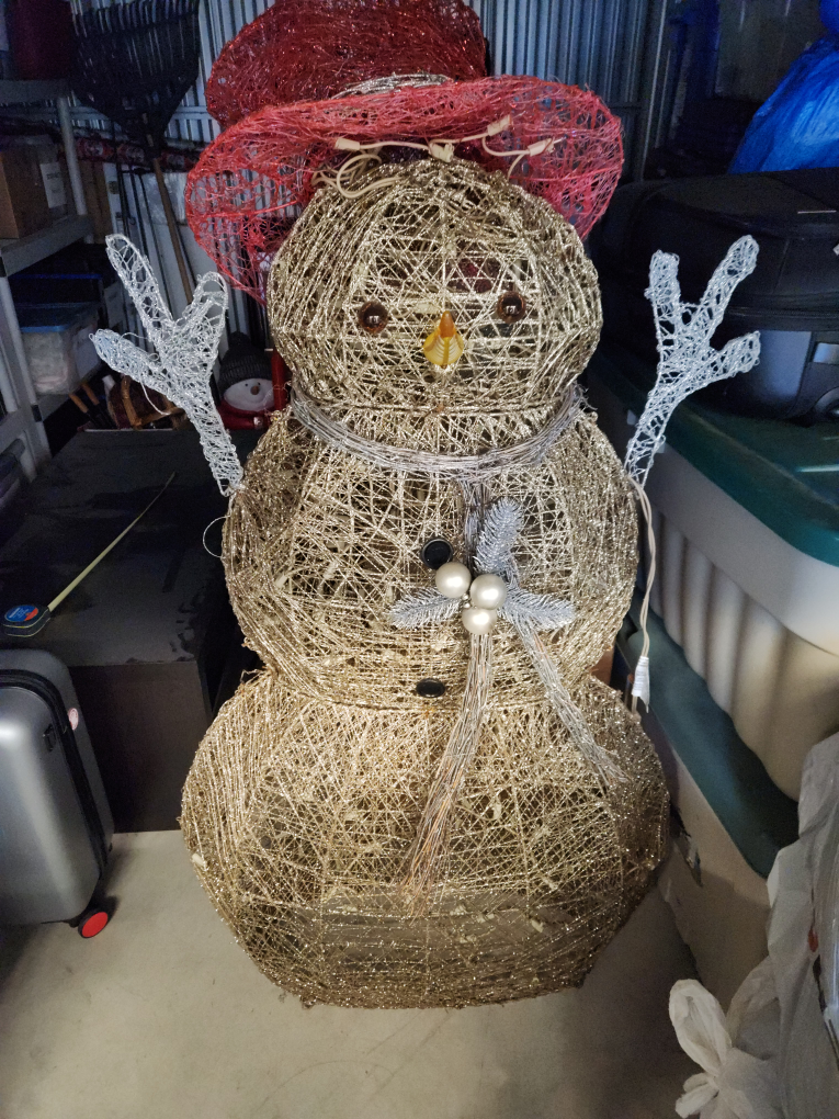 outdoor light up winter snowman