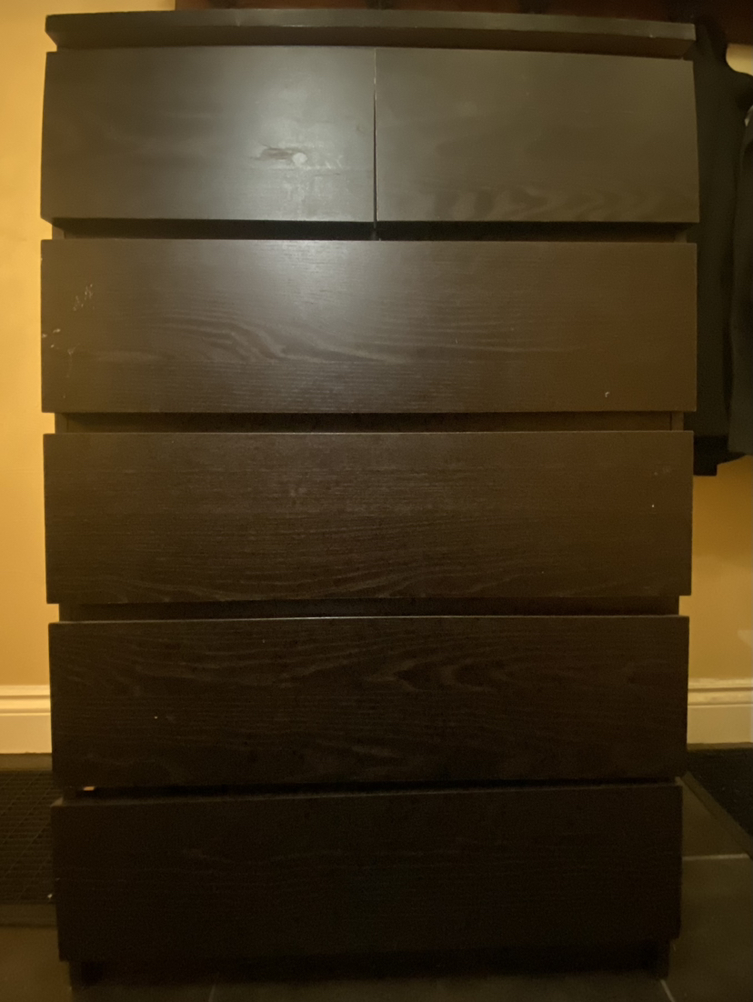 IKEA Malm 6 drawer chest (black-brown)
