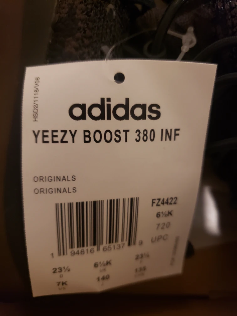 ADIDAS AUTHENTIC YEEZY Boost 380 Onyx - Infants 7K - photo 4