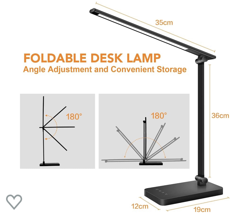 New Dimmable LED Desk Lamp with USB charging port image indicator(6)