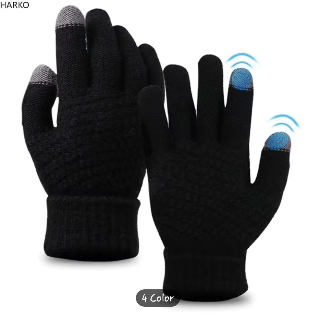 Touch Screen Warm Unisex Winter Gloves Black - photo 3
