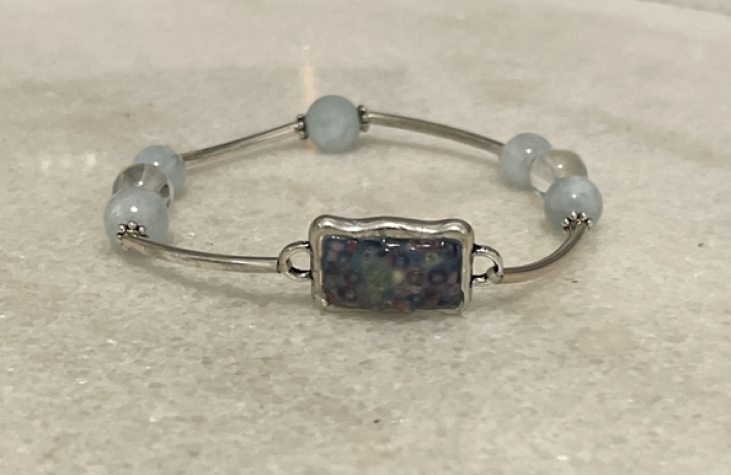 Handmade Blue stretch bracelet 🎁